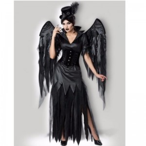 Midnight Raven 1138 Costume de petrecere pentru adulți negri, carnaval sexy Cosplay Halloween