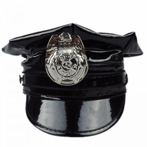 Hawk Hat Badge PVC PU din piele PU din piele octogonală neagră polițistă din piele șepcă militară care joacă un șepc uniformă