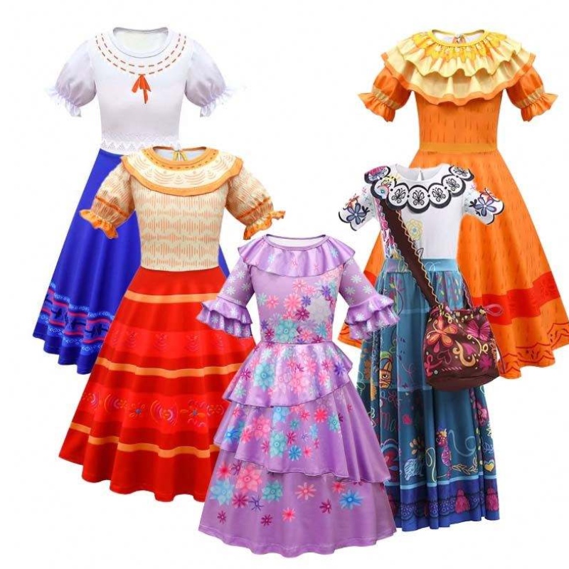 Halloween Cosplay Tutfit Women Women Princess Rochii Mirabel Isabella Encanto Costum pentru adulți HCIS-017