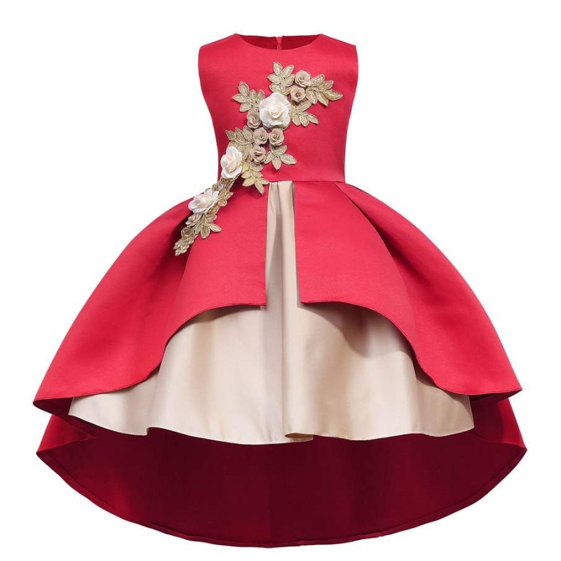 Rochii cu ridicata prințesa fără mâneci, rochii de tort prințesă pentru copii pentru copii rochii de fete cu flori rochii
