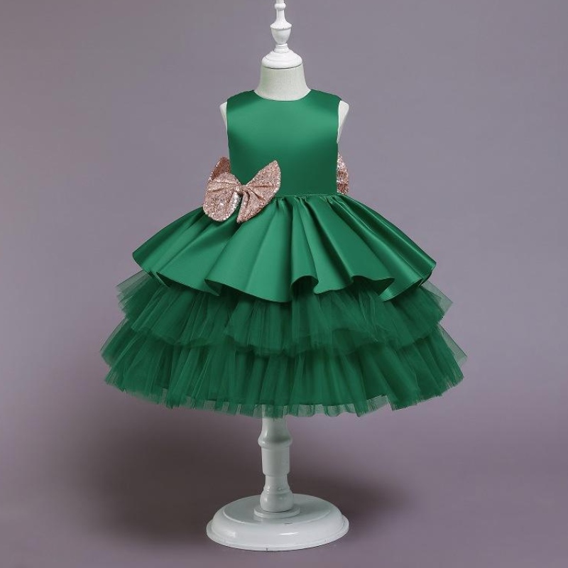 Sequin de vară mare bow fetiță rochie de petrecere 1 aniversare rochie de mireasă pentru fete prințesa rochii de seară pentru copii