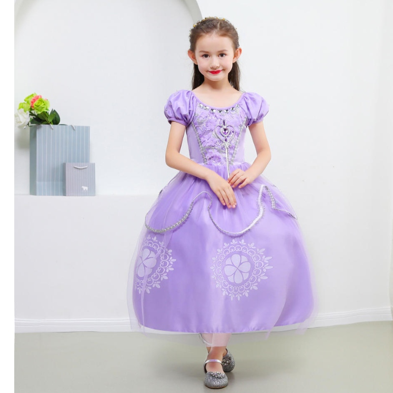 Rochie prințesă Sofia pentru fete pentru copii cosplay cu mânecă cu mânecă rochii pentru copii petrecerea denaștere pentrunașterenuntă rochie de bilă de lux