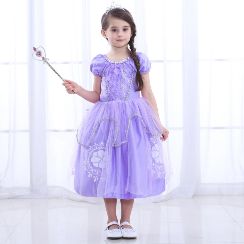 Rochie prințesă Sofia pentru fete pentru copii cosplay cu mânecă cu mânecă rochii pentru copii petrecerea denaștere pentrunașterenuntă rochie de bilă de lux