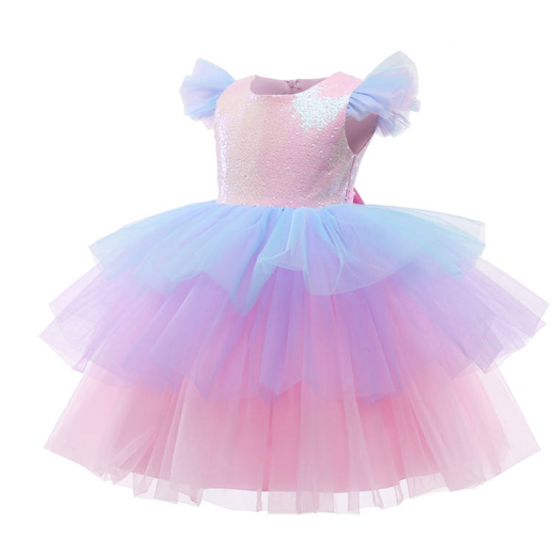 Fete formale prințesa rochie copii dantelă Tulle curcubeu elegant pentru petreceri de seară tort tutu rochie de bal pentru copiinunta comunion Costum