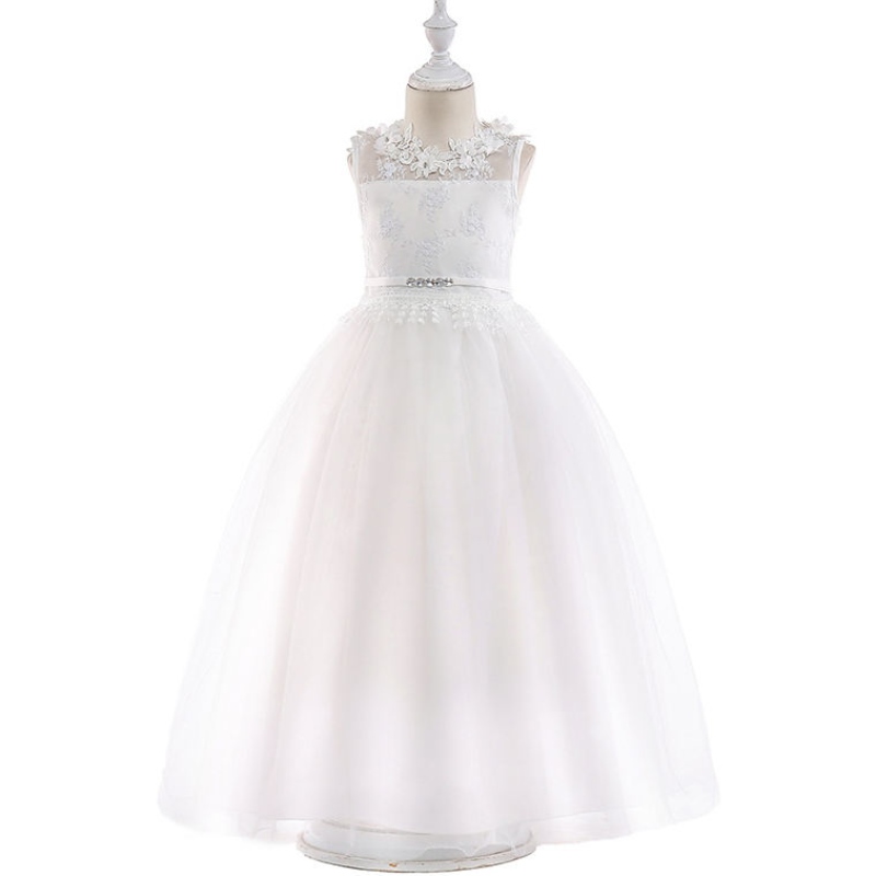 2022 Rochie de petrecere pentru fete elegantă de domnișoară de onoare albă rochii pentru copii pentru fete haine pentru copii rochie de mireasă 10 12 ani