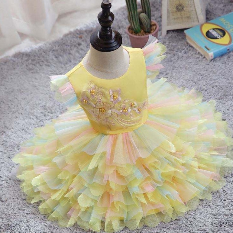 Baige Girls \\\\ rochie cu mâneci scurte baleturi colorate fetenoi \\\\ \'rochie prințesă design D0755