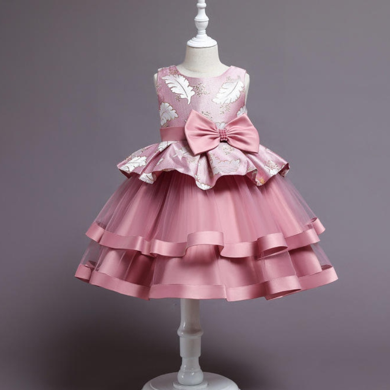 Rochie de mireasă din dantelă de fete brodate prințesă rochie de flori fusta tutu