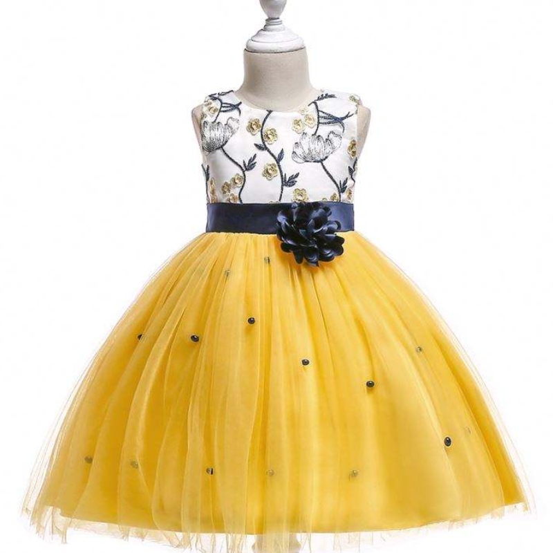 Fetiță de vară bumbac bumbac fără mâneci rochii florale florale pentru copii rochie de petrecere prințesă l5022