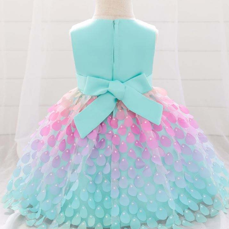 Baige Amazon Top Sale Surați Mermaid Sequin Rochie pentru bebeluși Prințesa Girls Party Rochii de ziua denaștere o piesă pentru fete rochii de petrecere