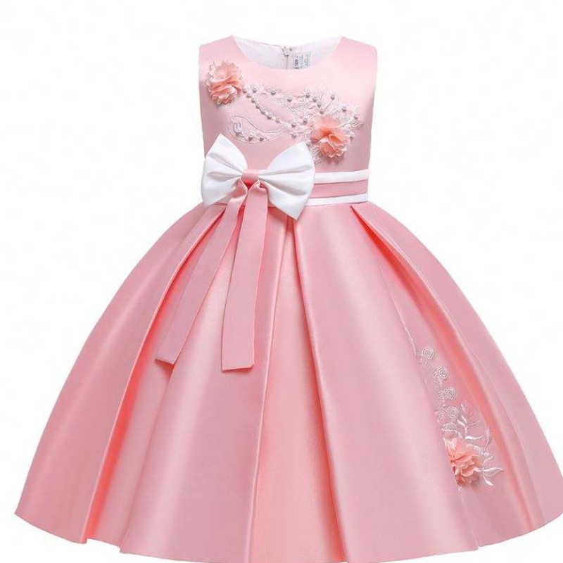 Model de satin Baige 4 ani pentru copii rochie pentru copii pentru copii rochie de petrecere pentru fete l5285