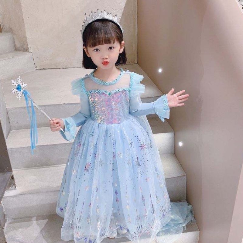 Rochie cu bilă cu angro baige rochie prințesă rochie de halloween copii cosplay costum cu mânecă lungă rochie elsa