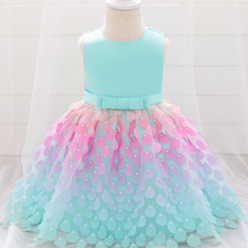 Fancy Mermaid Sequin Rochie pentru bebeluși Colorate Prințesa pentru fete Rochii de ziua denaștere L1925xz