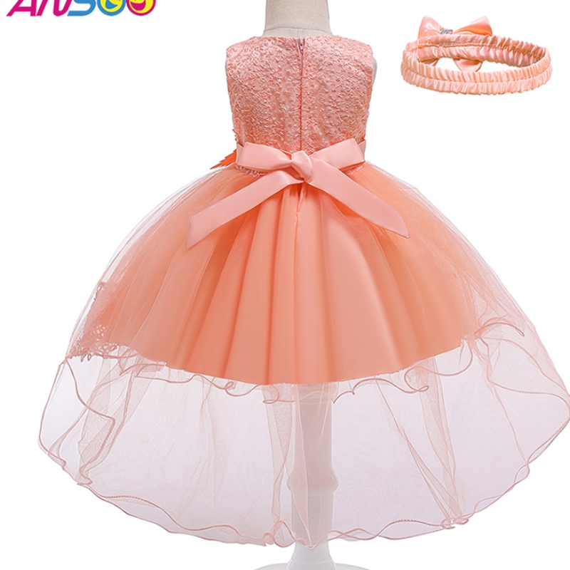 Ansoo Pretty Peach Children \\\\ Girl Birthday Princess Flower Orange Rochie de mireasă pentru fată