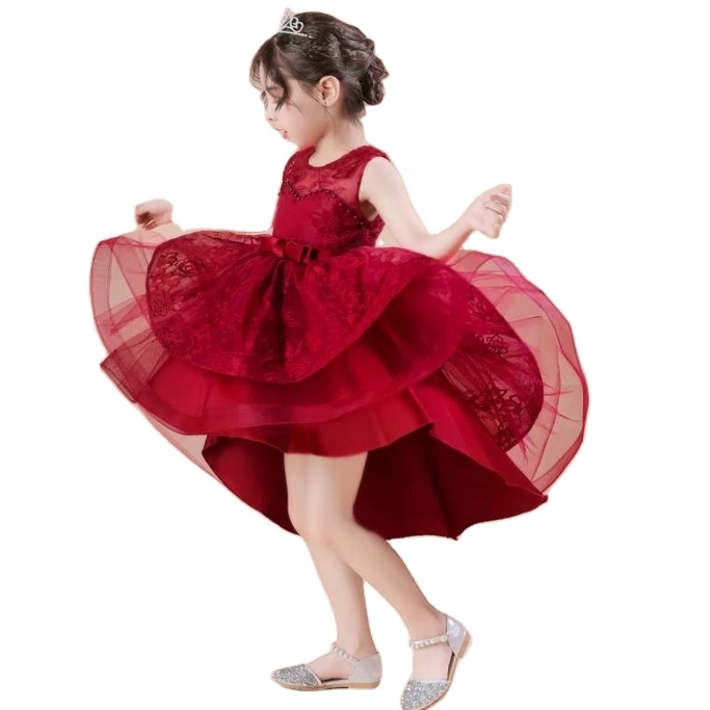 Copiii care urmează rochii de petrecere denuntă fete elegante din dantelă prințesa seara rochie de piele de piele ceremonie costum formal