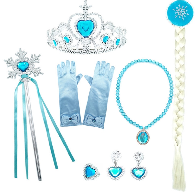 Fete Elsa se îmbracă cu trenuri pentru copii cu mânecă lungă cu mânecă de zăpadă Halloween Carnaval Party Princess Costum