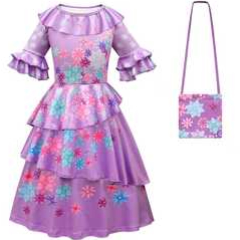 Rochie encanto madrigal fată cosplay costum rochii fanteziste pentru halloween carnaval prințesă pahare pahare cercei mirabel