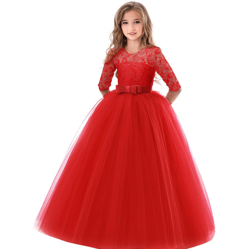6-14 ani rochie din dantelă de flori fete haine prințesa petrecere pageant rochie lungă pentru copii pentru fete pentru fete îmbrăcăminte de seară