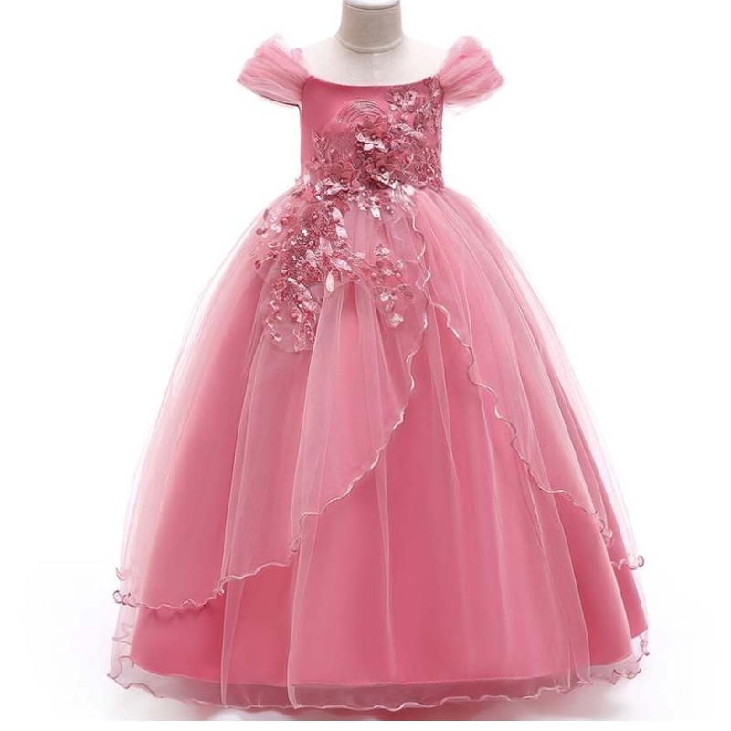 Baige Copii cu ridicata Copii Nuntă Seara Ball Rochie Fancy Prințesa Frumoasă Rochie de petrecere a fetei frumoase