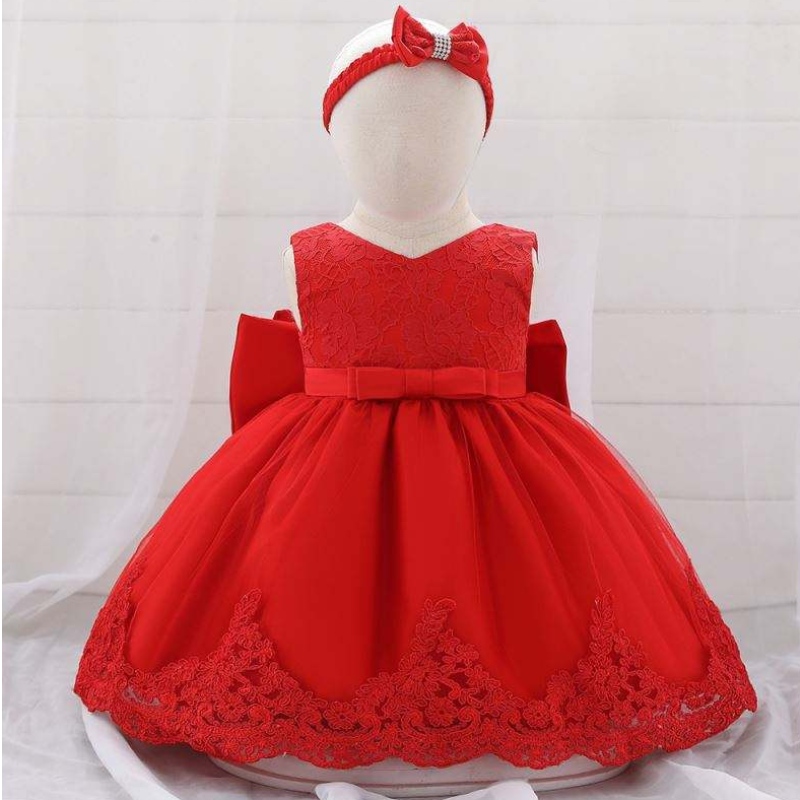 Rochie de prințesă pentru fetiță cu flori Baige cu o rochie de bord cu bandă din dantelă, purtați rochii denaștere pentru copii