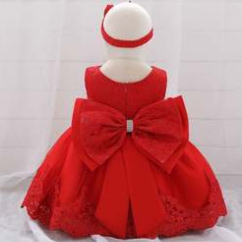Rochie de petrecere pentru fetiță albă Baige 1 an rochii de fetiță Fustă prințesă Fustă cu bandă de păr gratuită