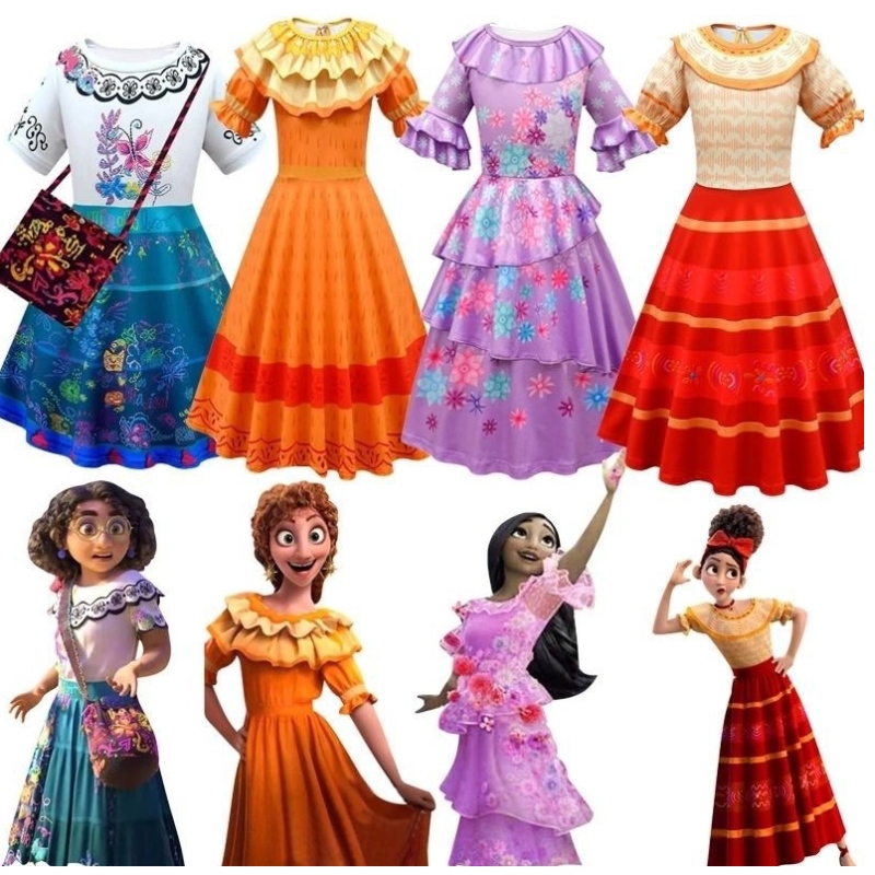 Rochie encanto pentru fete cosplay costum prințesa copiilor \\\\ ziua costumului de performanță farmec Mirabel Madrid-children \\\\ carnavalul lui