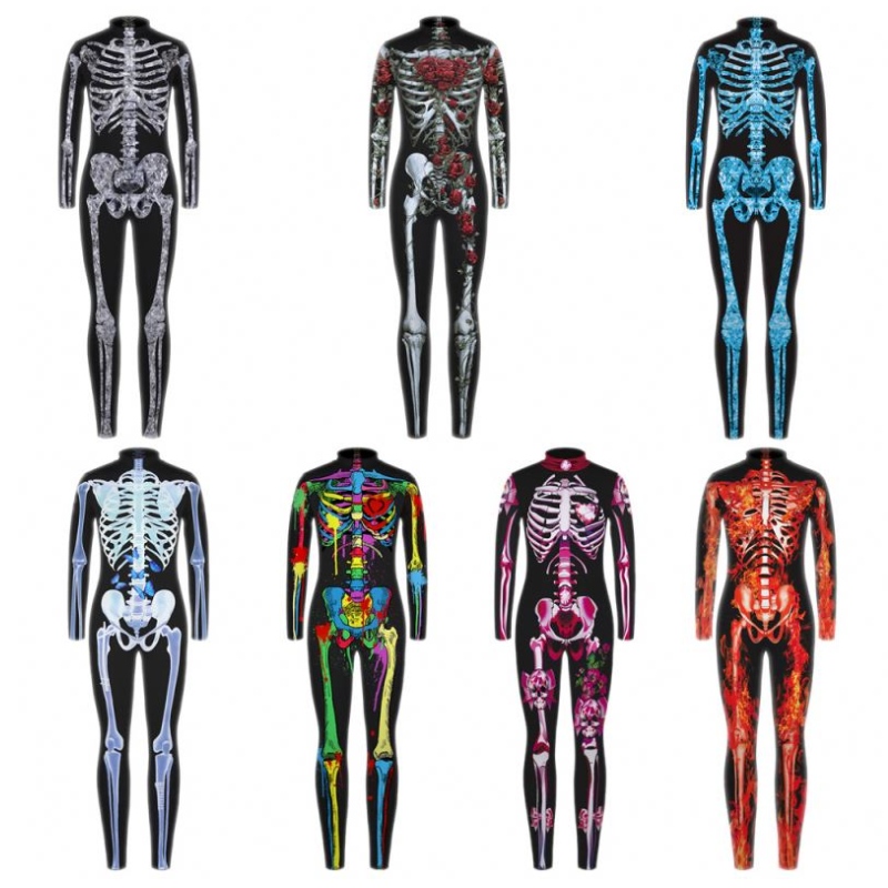 Costume de cosplay înfricoșătoare de Halloween pentru copii Schelet BodySuit Diavol Vampire Carnaval Party îmbrăcăminte de rochie craniu