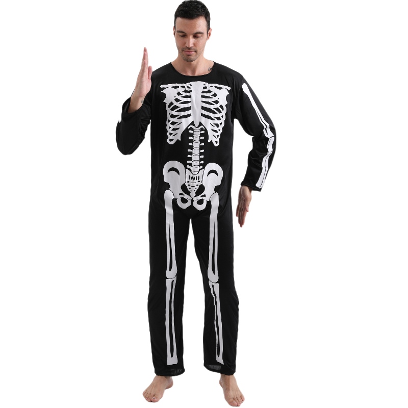 2022 Salopetă pentru costume de petrecere de Halloween pentru petreceri de Halloween cu imprimeu osoasă pentru schelet pentru bărbați