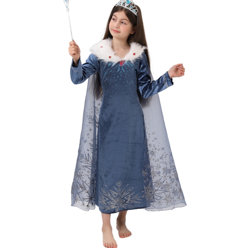 Vânzare fierbinte autentic elsa prințesă rochie pentru copii elsa costum cosplay