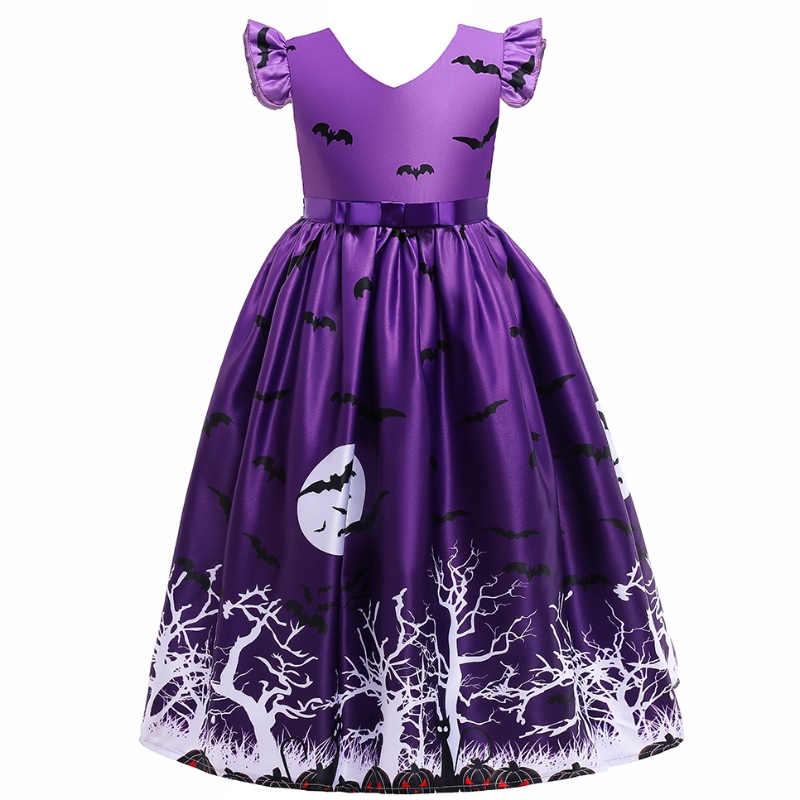 Copii pentru fete rochie casual bat tipărit de Halloween costum de îmbrăcăminte fantezistă